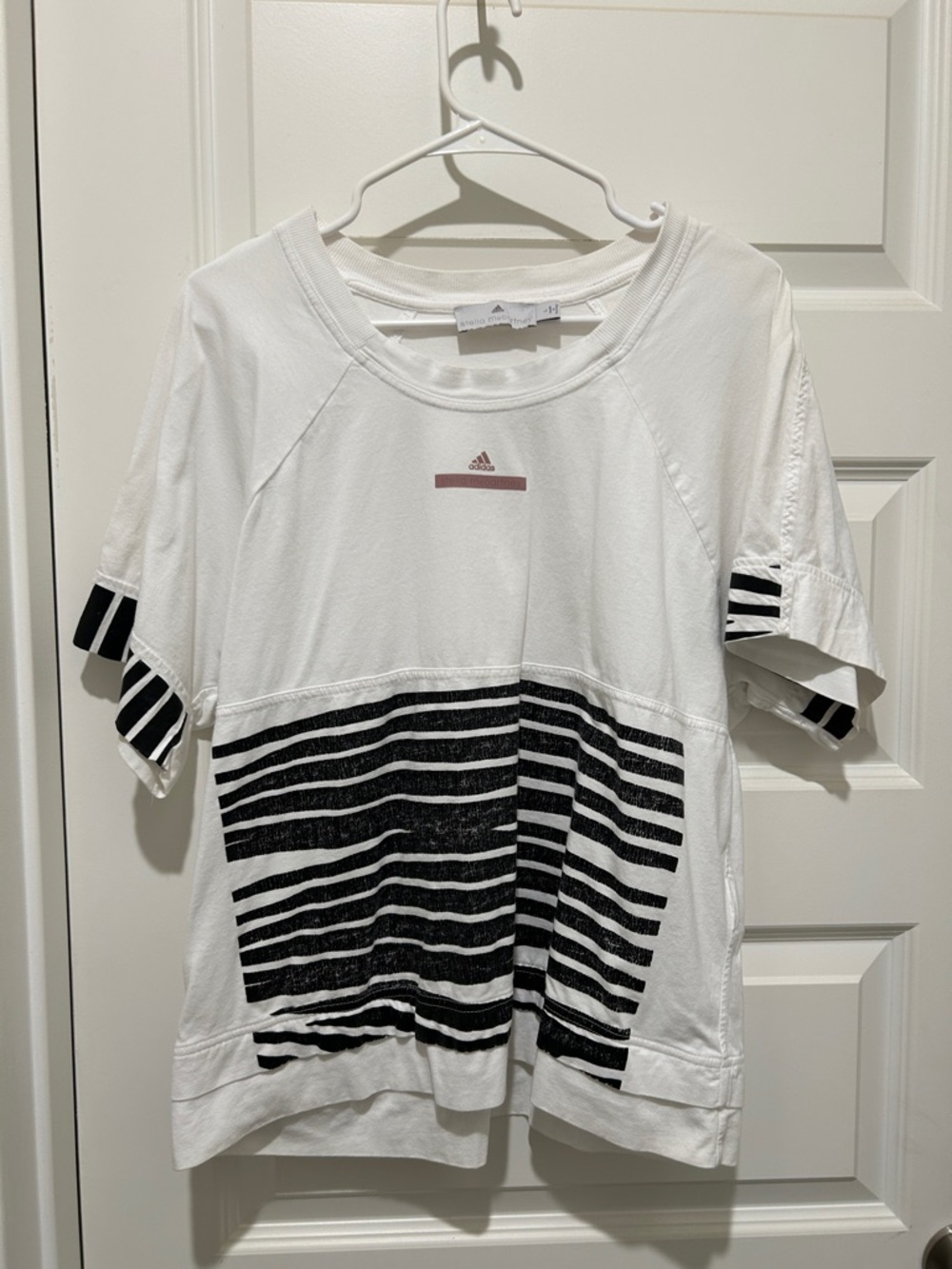 Adidas by Stella McCartney White Short-Sleeve Graphic Stripe Tee